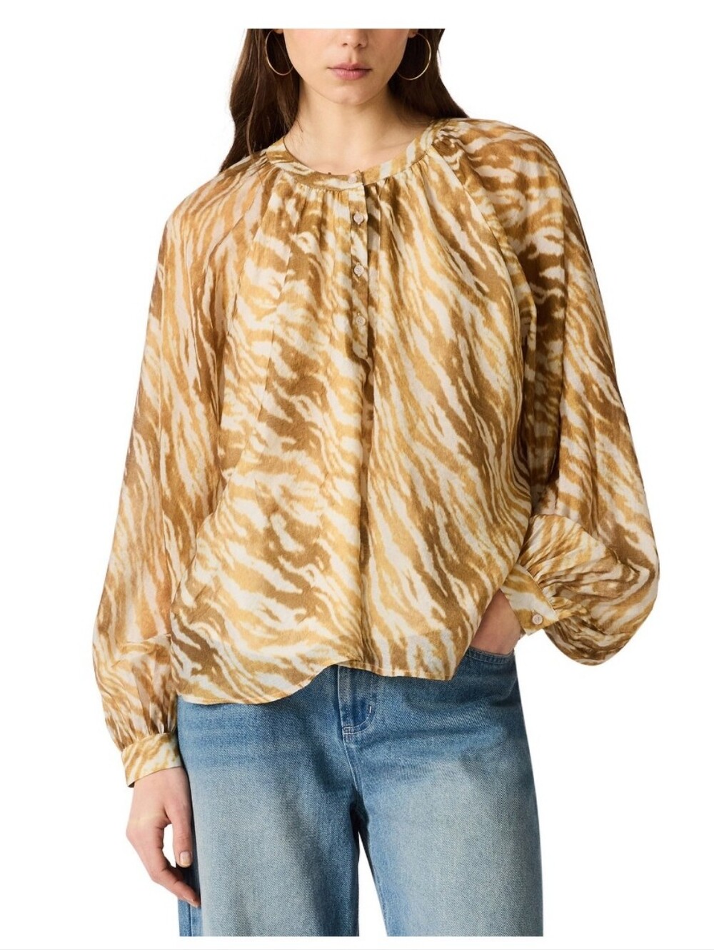 (6)steve Madden Ladies Woven Printed Blouse